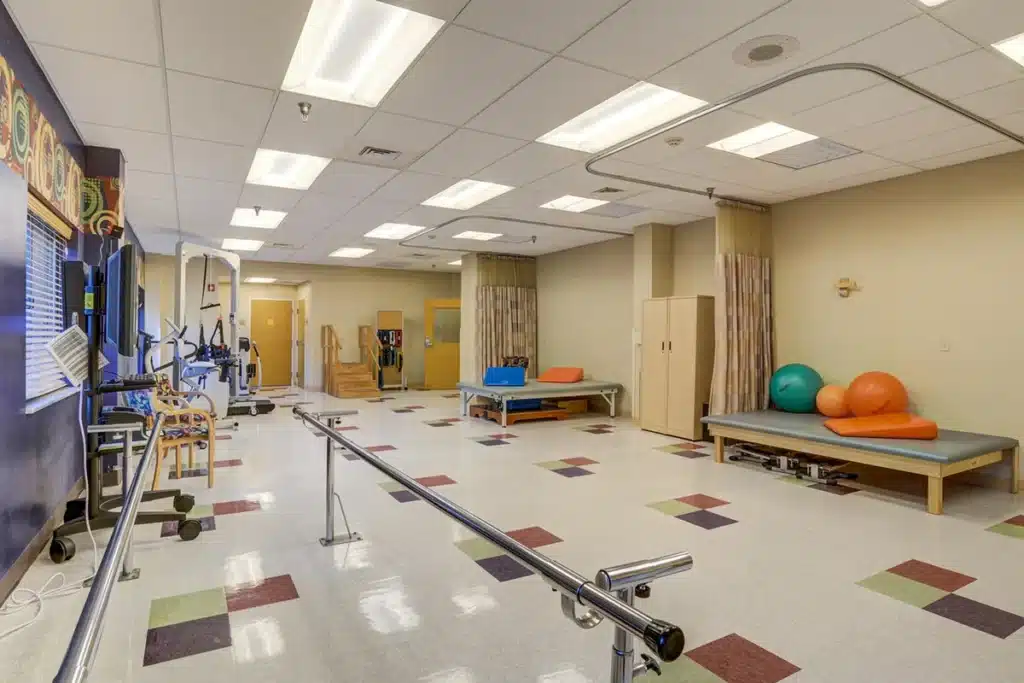 The rehab gym at the Carnegie Park Post Acute facility