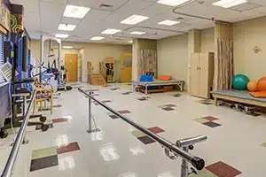 The rehab gym at the Carnegie Park Post Acute facility