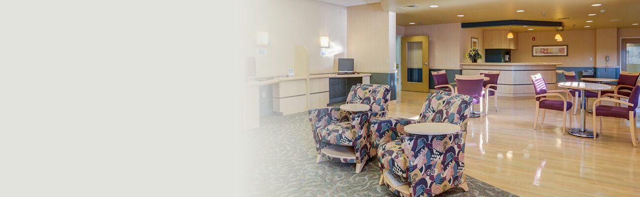 The general activity room at the Carnegie Park Post Acute facility