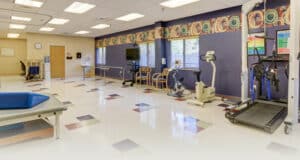 The rehab gym at the Carnegie Park Post Acute facility