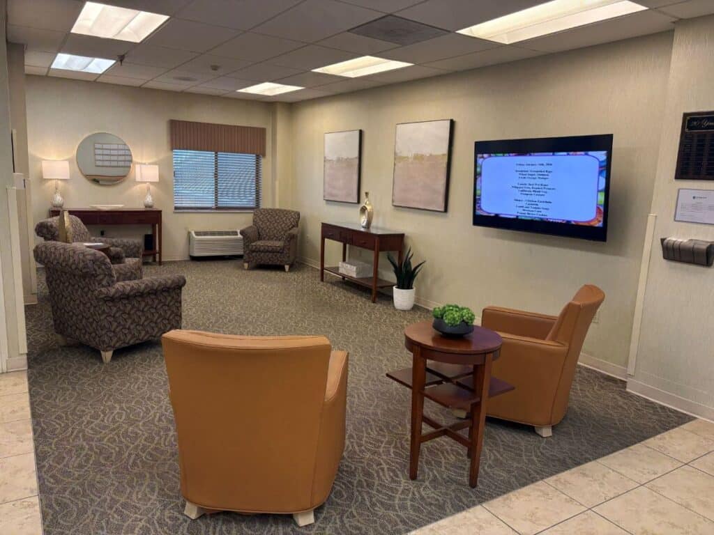 Lobby with TV at Carnegie Park (2026)
